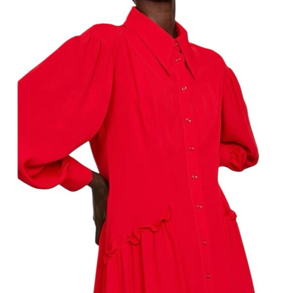 Saunders collective RTR size 10 red maxi dress ruffles holiday - Picture 1 of 6